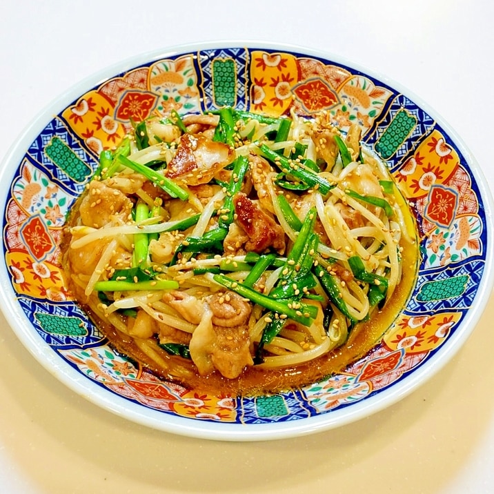 ピリ辛の中華風炒め!豚ニラもやし炒め